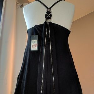 Dressy Black Rhinestone Top